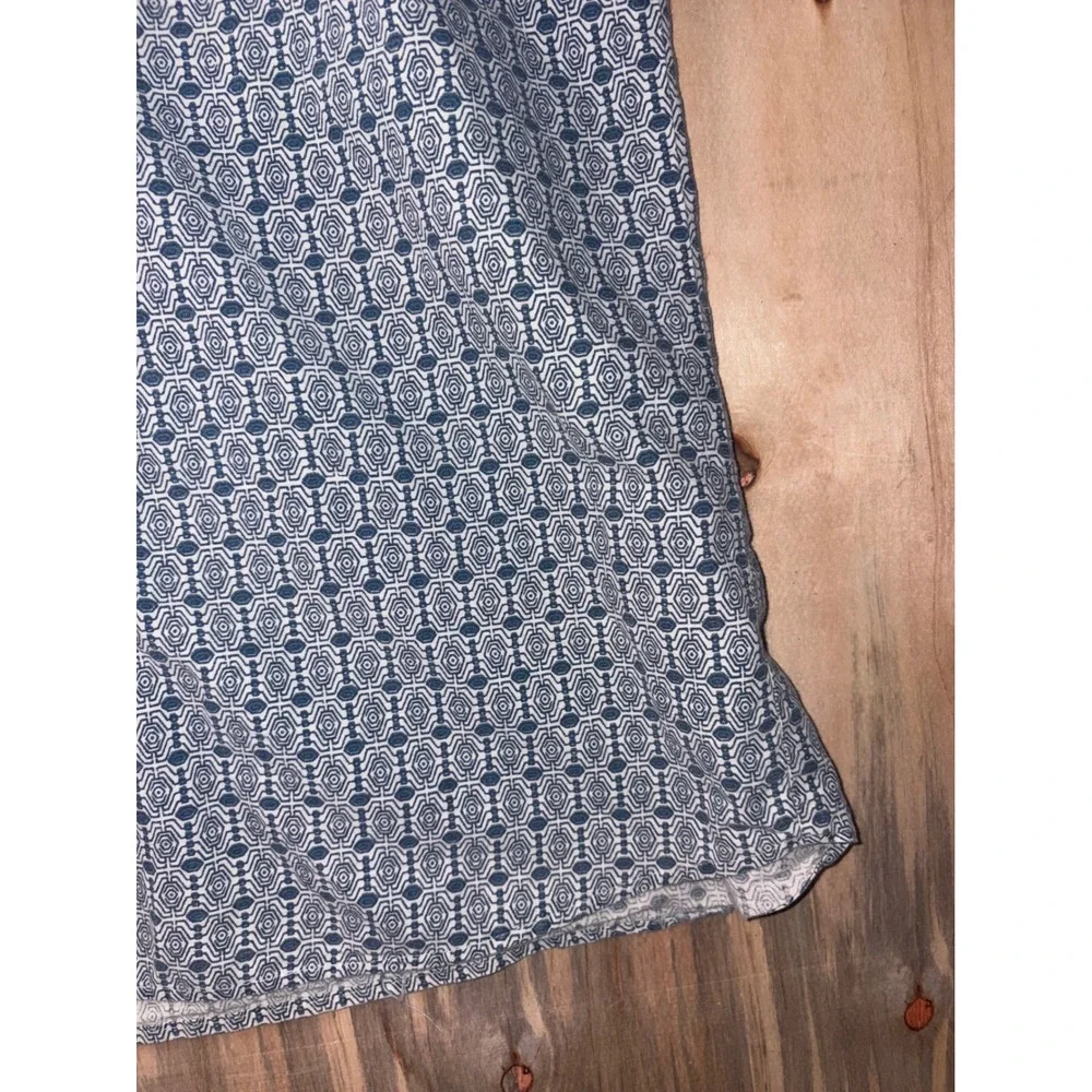 Maui Trading Company Mens XXL Blue White Geometric Print Cotton Button Down Shir